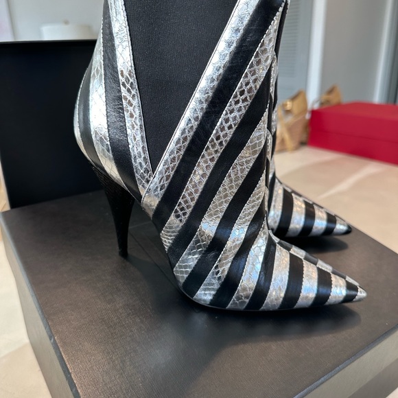 YSL Snake Black and Silver Boot - Picture 13 of 14